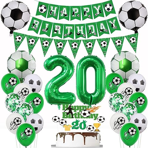 Fußball Luftballon 20. Geburtstag Fußball 20 Jahre Geburtstag Grün Luftballon 20 Ballon Fußball Deko 20 Fußball Geburtstagsdeko 20 Jahre Tortendeko Fussball 20 Geburtstagsdeko Jungen von Yishamei