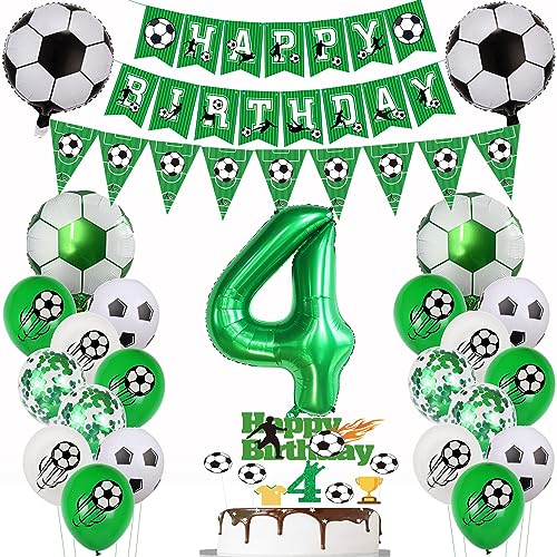 Fußball Luftballon 4. Geburtstag Fußball 4 Jahre Geburtstag Grün Luftballon 4 Ballon Fußball Deko 4 Fußball Geburtstagsdeko 4 Jahre Tortendeko Fussball 4 Geburtstagsdeko Jungen von Yishamei
