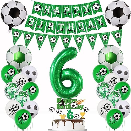 Fußball Luftballon 6. Geburtstag Fußball 6 Jahre Geburtstag Grün Luftballon 6 Ballon Fußball Deko 6 Fußball Geburtstagsdeko 6 Jahre Tortendeko Fussball 6 Geburtstagsdeko Jungen von Yishamei