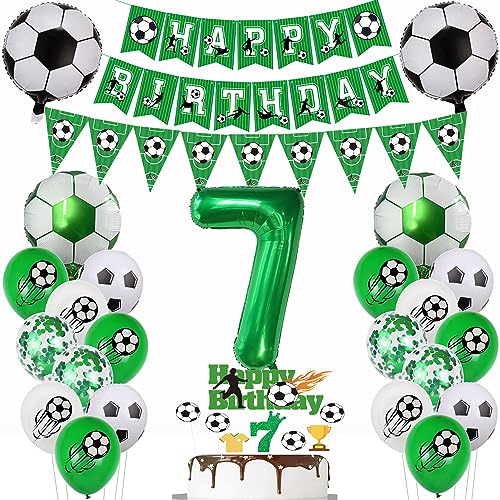 Fußball Luftballon 7. Geburtstag Fußball 7 Jahre Geburtstag Grün Luftballon 7 Ballon Fußball Deko 7 Fußball Geburtstagsdeko 7 Jahre Tortendeko Fussball 7 Geburtstagsdeko Jungen von Yishamei