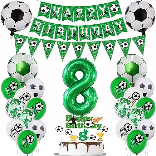 Fußball Luftballon 8. Geburtstag Fußball 8 Jahre Geburtstag Grün Luftballon 8 Ballon Fußball Deko 8 Fußball Geburtstagsdeko 8 Jahre Tortendeko Fussball 8 Geburtstagsdeko Jungen von Yishamei