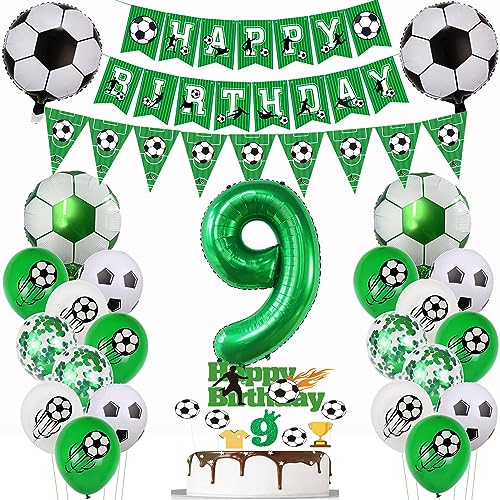 Fußball Luftballon 9. Geburtstag Fußball 9 Jahre Geburtstag Grün Luftballon 9 Ballon Fußball Deko 9 Fußball Geburtstagsdeko 9 Jahre Tortendeko Fussball 9 Geburtstagsdeko Jungen von Yishamei