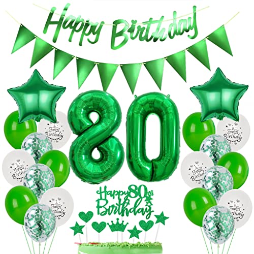 Grün 80. Geburtstag Dekoration, Luftballon 80. Geburtstag Deko, Grün Tortendeko Geburtstag 80 Jahre Junge, Deko 80. Geburtstag Junge Mädchen, Grün Deko 80. Geburtstag Ballons Grün 80. Geburtstag Dekoration, Luftballon 80. Geburtstag Deko, Grün Tortendeko Geburtstag 80 Jahre Junge, Deko 80. Geburtstag Junge Mädchen, Grün Deko 80. Geburtstag Ballons von Yishamei