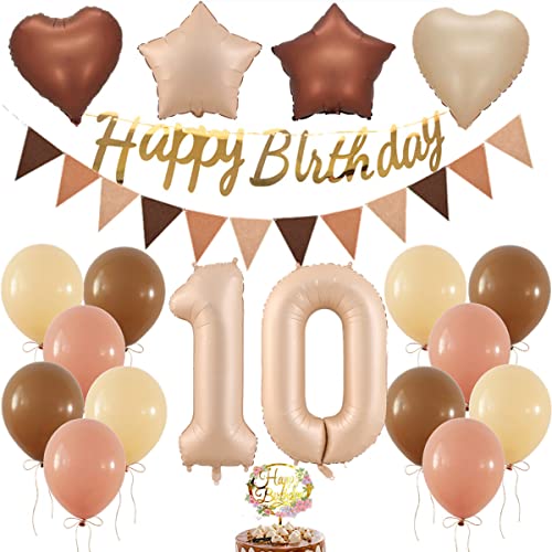Luftballon 10. Geburtstagsdeko, Retro Ballon Deko für Mädchen und Jungen, Party Dekorationen, Zahl 10 (10 Stück) von Yishamei