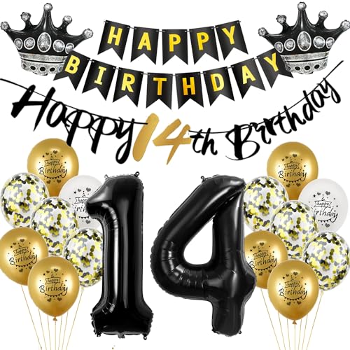 Luftballon 14.Geburtstag deko Junge mädchen gold Schwarz Folienballon 14 jahre Geburtstag dekoration Schwarz Happy 14th Birthday Girlande Geburtstagsdeko 14 deko geburtstag 14 jahre Junge mädchen Luftballon 14.Geburtstag deko Junge mädchen gold Schwarz Folienballon 14 jahre Geburtstag dekoration Schwarz Happy 14th Birthday Girlande Geburtstagsdeko 14 deko geburtstag 14 jahre Junge mädchen von Yishamei