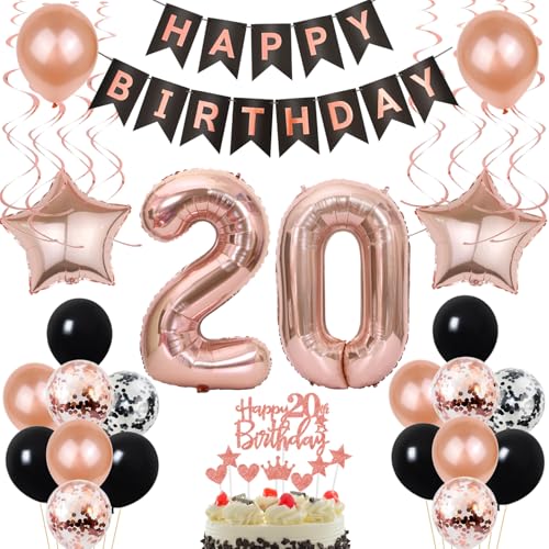 Luftballon 20. Geburtstag Dekoration Rose Gold Schwarz Geburtstagsdeko 20 Jahre Tortendeko Geburtstag 20 Frau,Happy Birthday 20 Frauen 20 Geburtstag Frauen,Tortendeko 20. Geburtstag Frau Luftballon 20. Geburtstag Dekoration Rose Gold Schwarz Geburtstagsdeko 20 Jahre Tortendeko Geburtstag 20 Frau,Happy Birthday 20 Frauen 20 Geburtstag Frauen,Tortendeko 20. Geburtstag Frau von Yishamei