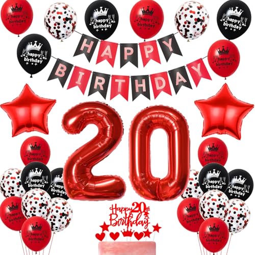 Luftballon 20. Geburtstag Frauen Dekoration,Schwarz Rot Tortendeko Geburtstag 20 Jahre Frau,Party Deko 20 Geburtstag Frauen,Tortendeko 20. Geburtstag Frauen,Geburtstagsdeko 20 Jahre Frau ballon Luftballon 20. Geburtstag Frauen Dekoration,Schwarz Rot Tortendeko Geburtstag 20 Jahre Frau,Party Deko 20 Geburtstag Frauen,Tortendeko 20. Geburtstag Frauen,Geburtstagsdeko 20 Jahre Frau ballon von Yishamei