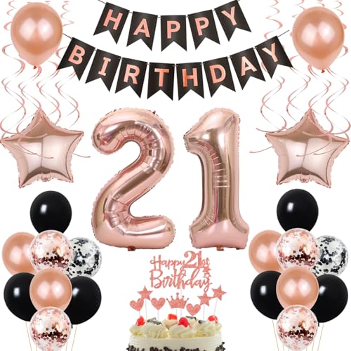 Luftballon 21. Geburtstag Dekoration Rose Gold Schwarz Geburtstagsdeko 21 Jahre Tortendeko Geburtstag 21 Frau,Happy Birthday 21 Frauen 21 Geburtstag Frauen,Tortendeko 21. Geburtstag Frau Luftballon 21. Geburtstag Dekoration Rose Gold Schwarz Geburtstagsdeko 21 Jahre Tortendeko Geburtstag 21 Frau,Happy Birthday 21 Frauen 21 Geburtstag Frauen,Tortendeko 21. Geburtstag Frau von Yishamei