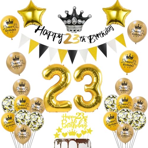 Luftballon 23. Geburtstag Dekoration Schwarz/gold Tortendeko Geburtstag 23 Mann,Happy Birthday Deko 23 Geburtstag Frauen Männer,Tortendeko 23. Geburtstag deko Mann Frauen Geburtstagsdeko 23 Jahre Luftballon 23. Geburtstag Dekoration Schwarz/gold Tortendeko Geburtstag 23 Mann,Happy Birthday Deko 23 Geburtstag Frauen Männer,Tortendeko 23. Geburtstag deko Mann Frauen Geburtstagsdeko 23 Jahre von Yishamei