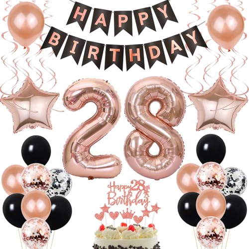 Luftballon 28. Geburtstag Dekoration Rose Gold Schwarz Geburtstagsdeko 28 Jahre Tortendeko Geburtstag 28 Frau,Happy Birthday 28 Frauen 28 Geburtstag Frauen,Tortendeko 28. Geburtstag Frau Luftballon 28. Geburtstag Dekoration Rose Gold Schwarz Geburtstagsdeko 28 Jahre Tortendeko Geburtstag 28 Frau,Happy Birthday 28 Frauen 28 Geburtstag Frauen,Tortendeko 28. Geburtstag Frau von Yishamei
