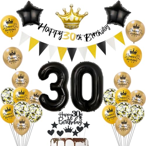 Luftballon 30. Geburtstag Dekoration,Schwarz Geburtstag 30 Jahre Mann Luftballon 30. Geburtstag Dekoration,Schwarz Geburtstag 30 Jahre Mann von Yishamei