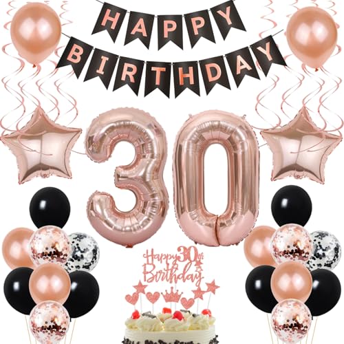 Luftballon 30. Geburtstag Dekoration Rose Gold Schwarz Geburtstagsdeko 30 Jahre Tortendeko Geburtstag 30 Frau,Happy Birthday 30 Frauen 30 Geburtstag Frauen ,Tortendeko 30. Geburtstag Frau Luftballon 30. Geburtstag Dekoration Rose Gold Schwarz Geburtstagsdeko 30 Jahre Tortendeko Geburtstag 30 Frau,Happy Birthday 30 Frauen 30 Geburtstag Frauen ,Tortendeko 30. Geburtstag Frau von Yishamei
