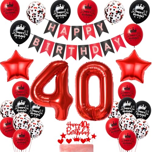 Luftballon 40. Geburtstag Frauen Dekoration,Schwarz Rot Tortendeko Geburtstag 40 Jahre Frau,Party Deko 40 Frauen,Tortendeko 40. Frauen,Geburtstagsdeko 40 Jahre Frau ballon Luftballon 40. Geburtstag Frauen Dekoration,Schwarz Rot Tortendeko Geburtstag 40 Jahre Frau,Party Deko 40 Frauen,Tortendeko 40. Frauen,Geburtstagsdeko 40 Jahre Frau ballon von Yishamei