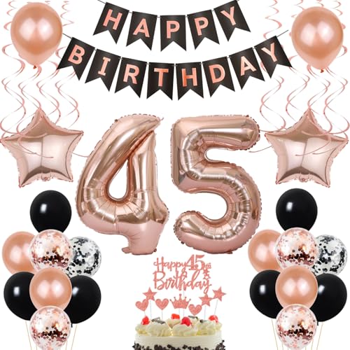 Luftballon 45. Geburtstag Dekoration Rose Gold Schwarz Geburtstagsdeko 45 Jahre Tortendeko Geburtstag 45 Frau,Happy Birthday 45 Frauen 45 Geburtstag Frauen,Tortendeko 45. Geburtstag Frau Luftballon 45. Geburtstag Dekoration Rose Gold Schwarz Geburtstagsdeko 45 Jahre Tortendeko Geburtstag 45 Frau,Happy Birthday 45 Frauen 45 Geburtstag Frauen,Tortendeko 45. Geburtstag Frau von Yishamei
