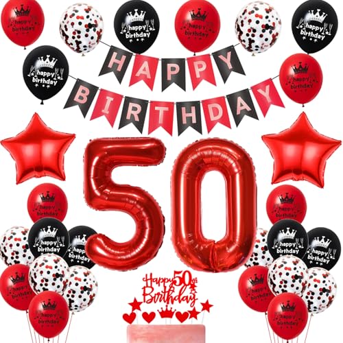 Luftballon 50. Geburtstag Frauen Dekoration,Schwarz Rot Tortendeko Geburtstag 50 Jahre Frau,Party Deko 50 Geburtstag Frauen,Tortendeko 50. Geburtstag Frauen,Geburtstagsdeko 50 Jahre Frau ballon Luftballon 50. Geburtstag Frauen Dekoration,Schwarz Rot Tortendeko Geburtstag 50 Jahre Frau,Party Deko 50 Geburtstag Frauen,Tortendeko 50. Geburtstag Frauen,Geburtstagsdeko 50 Jahre Frau ballon von Yishamei
