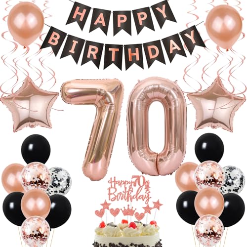 Luftballon 70. Geburtstag Dekoration Rose Gold Schwarz Geburtstagsdeko 70 Jahre Tortendeko Geburtstag 70 Frau,Happy Birthday 70 Frauen 70 Geburtstag Frauen,Tortendeko 70. Geburtstag Frau Luftballon 70. Geburtstag Dekoration Rose Gold Schwarz Geburtstagsdeko 70 Jahre Tortendeko Geburtstag 70 Frau,Happy Birthday 70 Frauen 70 Geburtstag Frauen,Tortendeko 70. Geburtstag Frau von Yishamei