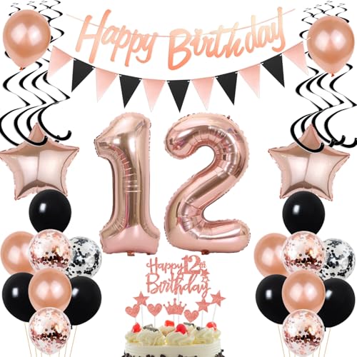 Luftballons 12. Geburtstag Mädchen Deko Schwarz Rosegold Tortentopper 12. Geburtstag Tortendeko 12 Geburtstag Deko,geburtstagsdeko 12 Jahre Luftballon girlande 12 Geburtstag Mädchen dekoration Luftballons 12. Geburtstag Mädchen Deko Schwarz Rosegold Tortentopper 12. Geburtstag Tortendeko 12 Geburtstag Deko,geburtstagsdeko 12 Jahre Luftballon girlande 12 Geburtstag Mädchen dekoration von Yishamei