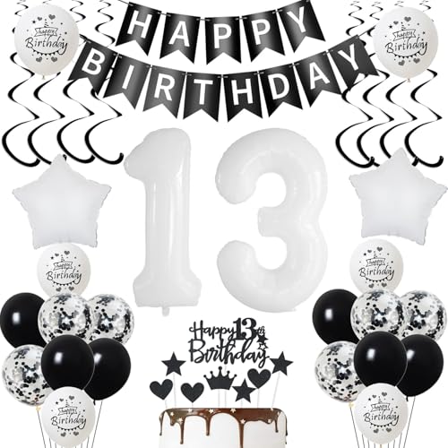 Luftsballon 13. Geburtstag Junge deko Schwarz Weiß Geburtstagsdeko 13 Jahre Mädchen Dekoration tortendeko 13 .Geburtstag Mädchen ballons 13.Geburtstag Deko Kuchen Deko 13. Geburtstag Junge deko Luftsballon 13. Geburtstag Junge deko Schwarz Weiß Geburtstagsdeko 13 Jahre Mädchen Dekoration tortendeko 13 .Geburtstag Mädchen ballons 13.Geburtstag Deko Kuchen Deko 13. Geburtstag Junge deko von Yishamei