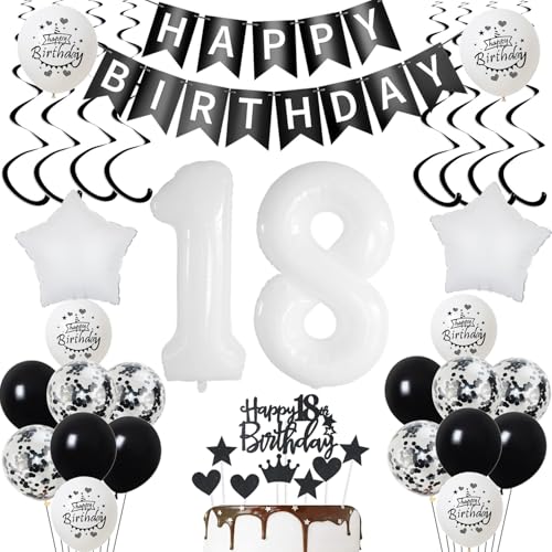 Luftsballon 18. Geburtstag Junge deko Schwarz Weiß Geburtstagsdeko 18 Jahre Mädchen Dekoration tortendeko 18 .Geburtstag Mädchen ballons 18.Geburtstag Deko Kuchen Deko 18. Geburtstag Junge deko Luftsballon 18. Geburtstag Junge deko Schwarz Weiß Geburtstagsdeko 18 Jahre Mädchen Dekoration tortendeko 18 .Geburtstag Mädchen ballons 18.Geburtstag Deko Kuchen Deko 18. Geburtstag Junge deko von Yishamei