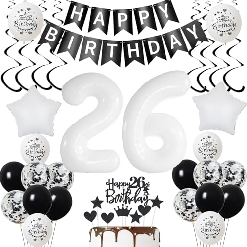 Luftsballon 26. Geburtstag Mann deko Schwarz Weiß Geburtstagsdeko 26 Jahre Frauen Dekoration tortendeko 26 .Geburtstag Frau ballons 26.Geburtstag Deko Kuchen Deko 26. Geburtstag Mann deko Luftsballon 26. Geburtstag Mann deko Schwarz Weiß Geburtstagsdeko 26 Jahre Frauen Dekoration tortendeko 26 .Geburtstag Frau ballons 26.Geburtstag Deko Kuchen Deko 26. Geburtstag Mann deko von Yishamei