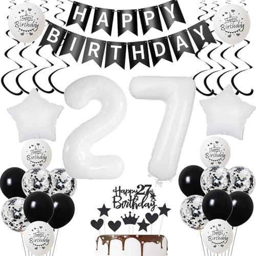 Luftsballon 27. Geburtstag Mann deko Schwarz Weiß Geburtstagsdeko 27 Jahre Frauen Dekoration tortendeko 27 .Geburtstag Frau ballons 27.Geburtstag Deko Kuchen Deko 27. Geburtstag Mann deko Luftsballon 27. Geburtstag Mann deko Schwarz Weiß Geburtstagsdeko 27 Jahre Frauen Dekoration tortendeko 27 .Geburtstag Frau ballons 27.Geburtstag Deko Kuchen Deko 27. Geburtstag Mann deko von Yishamei