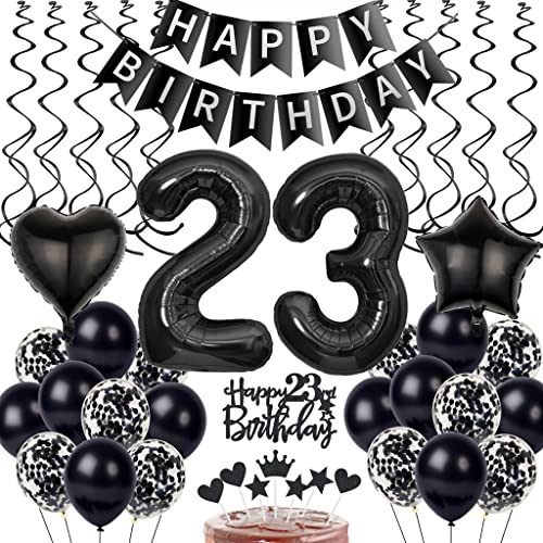 Schwarz 23. Geburtstag Dekoration, Luftballon 23. Geburtstag Deko, Schwarz Tortendeko 23 Jahre Mann, 23. Manner Frau, Deko 23. Ballons Schwarz 23. Geburtstag Dekoration, Luftballon 23. Geburtstag Deko, Schwarz Tortendeko 23 Jahre Mann, 23. Manner Frau, Deko 23. Ballons von Yishamei