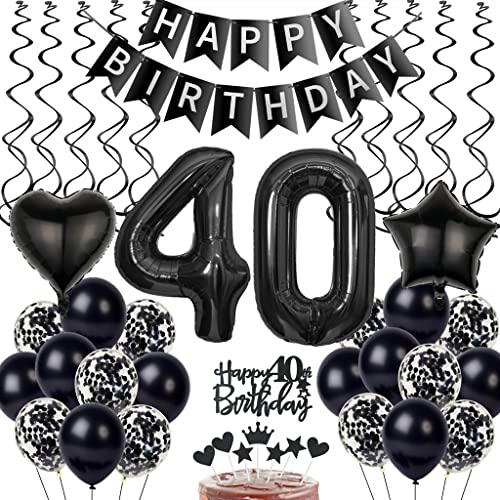 Schwarz 40. Geburtstag Dekoration, Luftballon 40. Geburtstag Deko, Schwarz Tortendeko 40 Jahre Mann, 40. Manner Frau, Deko 40. Ballon Schwarz 40. Geburtstag Dekoration, Luftballon 40. Geburtstag Deko, Schwarz Tortendeko 40 Jahre Mann, 40. Manner Frau, Deko 40. Ballon von Yishamei