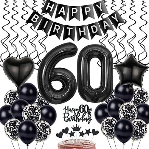 Schwarz 60. Geburtstag Dekoration, Luftballon 60. Geburtstag Deko, Schwarz Tortendeko 60 Jahre Mann, Deko 60. Manner Frau, Deko 60. Ballons Schwarz 60. Geburtstag Dekoration, Luftballon 60. Geburtstag Deko, Schwarz Tortendeko 60 Jahre Mann, Deko 60. Manner Frau, Deko 60. Ballons von Yishamei