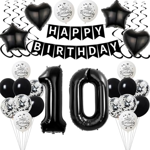 Schwarz Luftballon 10. Geburtstag Dekoration Junge Mädchen,deko 10 Jahre Geburtstag Junge,Geburtstagsdeko 10 Jahre Mädchen Folienballon 10. Geburtstag Junge Ballon 10. Geburtstag Junge Schwarz Schwarz Luftballon 10. Geburtstag Dekoration Junge Mädchen,deko 10 Jahre Geburtstag Junge,Geburtstagsdeko 10 Jahre Mädchen Folienballon 10. Geburtstag Junge Ballon 10. Geburtstag Junge Schwarz von Yishamei