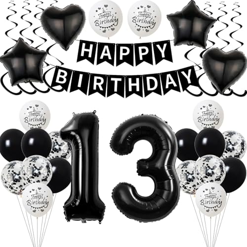 Schwarz Luftballon 13. Geburtstag Dekoration Junge Mädchen,deko 13 Jahre Geburtstag Junge ,Geburtstagsdeko 13 Jahre Mädchen Folienballon 13. Geburtstag Junge Ballon 13. Geburtstag Junge Schwarz Schwarz Luftballon 13. Geburtstag Dekoration Junge Mädchen,deko 13 Jahre Geburtstag Junge ,Geburtstagsdeko 13 Jahre Mädchen Folienballon 13. Geburtstag Junge Ballon 13. Geburtstag Junge Schwarz von Yishamei