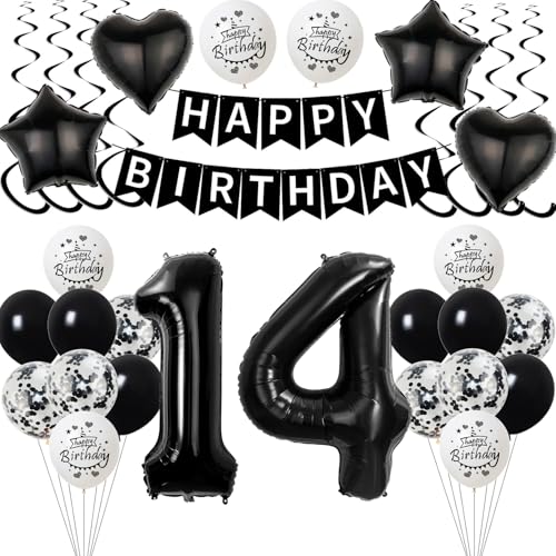 Schwarz Luftballon 14. Geburtstag Dekoration Junge Mädchen,deko 14 Jahre Geburtstag Junge,Geburtstagsdeko 14 Jahre Mädchen Folienballon 14. Geburtstag Junge Ballon 14. Geburtstag Junge Schwarz Schwarz Luftballon 14. Geburtstag Dekoration Junge Mädchen,deko 14 Jahre Geburtstag Junge,Geburtstagsdeko 14 Jahre Mädchen Folienballon 14. Geburtstag Junge Ballon 14. Geburtstag Junge Schwarz von Yishamei