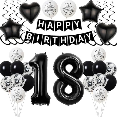 Schwarz Luftballon 18. Geburtstag Dekoration Junge Mädchen,deko 18 Jahre Geburtstag Junge,Geburtstagsdeko 18 Jahre Mädchen Folienballon 18. Ballon 18. Schwarz Schwarz Luftballon 18. Geburtstag Dekoration Junge Mädchen,deko 18 Jahre Geburtstag Junge,Geburtstagsdeko 18 Jahre Mädchen Folienballon 18. Ballon 18. Schwarz von Yishamei