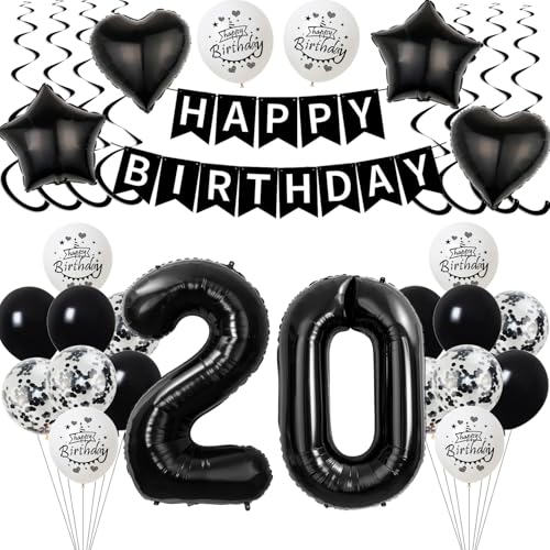 Schwarz Luftballon 20. Geburtstag Dekoration Mann Frauen,deko 20 Jahre Geburtstag Mann,Geburtstagsdeko 20 Jahre Frauen Folienballon 20. Geburtstag Mann Ballon 20. Geburtstag Männer Schwarz Schwarz Luftballon 20. Geburtstag Dekoration Mann Frauen,deko 20 Jahre Geburtstag Mann,Geburtstagsdeko 20 Jahre Frauen Folienballon 20. Geburtstag Mann Ballon 20. Geburtstag Männer Schwarz von Yishamei