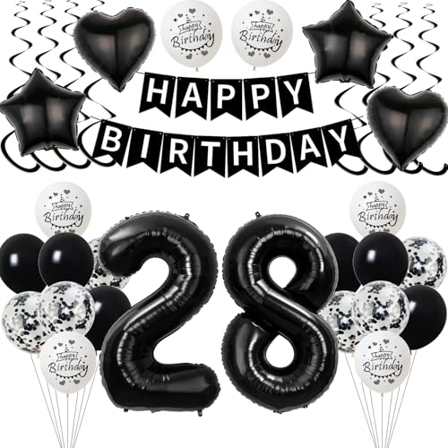 Schwarz Luftballon 28. Geburtstag Dekoration Mann Frauen,deko 28 Jahre Geburtstag Mann ,Geburtstagsdeko 28 Jahre Frauen Folienballon 28. Geburtstag Mann Ballon 28. Geburtstag Männer Schwarz Schwarz Luftballon 28. Geburtstag Dekoration Mann Frauen,deko 28 Jahre Geburtstag Mann ,Geburtstagsdeko 28 Jahre Frauen Folienballon 28. Geburtstag Mann Ballon 28. Geburtstag Männer Schwarz von Yishamei
