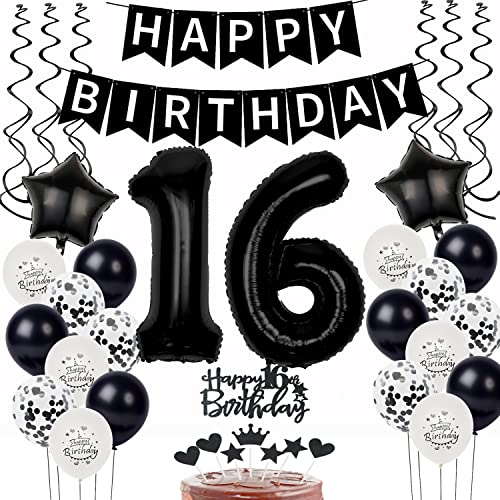 Schwarz Weiß Luftballons 16. Geburtstag Dekoration,Geburtstagsdeko 16 Jahre Junge Mädchen Tortendeko 16 Geburtstag junge Ballons 16. Junge Happy Birthday 16 Jahre Junge deko Schwarz Weiß Luftballons 16. Geburtstag Dekoration,Geburtstagsdeko 16 Jahre Junge Mädchen Tortendeko 16 Geburtstag junge Ballons 16. Junge Happy Birthday 16 Jahre Junge deko von Yishamei