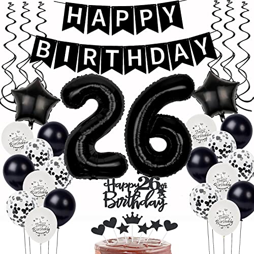 Schwarz Weiß Luftballons 26. Geburtstag Dekoration,Geburtstagsdeko 26 Jahre mann frauen Tortendeko 26 Geburtstag Ballons 26. mann Happy Birthday 26 Jahre männer deko 26 Schwarz Weiß Luftballons 26. Geburtstag Dekoration,Geburtstagsdeko 26 Jahre mann frauen Tortendeko 26 Geburtstag Ballons 26. mann Happy Birthday 26 Jahre männer deko 26 von Yishamei