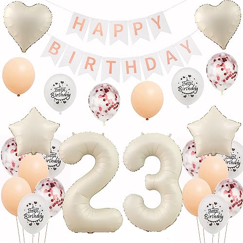 Weiß Luftballons 23. Geburtstag Frauen Deko Set, Folienballon Dekoration, Geburtstagdeko 23 Jahre Frau Weiß Luftballons 23. Geburtstag Frauen Deko Set, Folienballon Dekoration, Geburtstagdeko 23 Jahre Frau von Yishamei