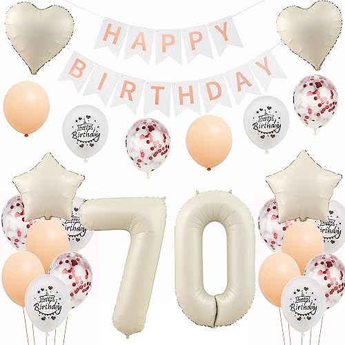 Weiß Luftballons 70. Geburtstag Frauen Deko Set - Folienballon und Ballon Dekoration für 70 Jahre Geburtstag Weiß Luftballons 70. Geburtstag Frauen Deko Set - Folienballon und Ballon Dekoration für 70 Jahre Geburtstag von Yishamei