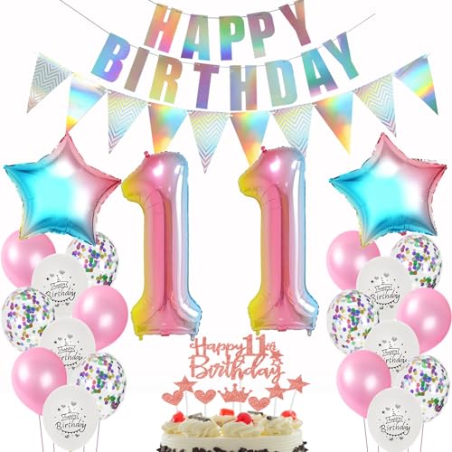 deko 11. geburtstag mädchen deko Rosa ballon 11. geburtstag mädchen Rosa Tortendeko 11 mädchen ,luftballon girlande 11. deko geburtstagsdeko 11 Jahre dekoration von Yishamei