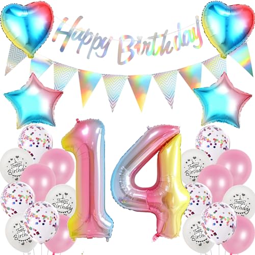 deko 14. geburtstag mädchen deko Rosa ballon 14. geburtstag mädchen dekoration Rosa Happy Birthday 14 mädchen deko luftballon 14. geburtstag deko geburtstagsdeko 14 mädchen luftballon girlande 14 von Yishamei