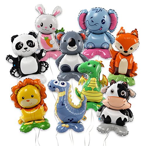 9PCS Folienballon Tiere, Luftballons Geburtstag Set Luftballons Tiere Dschungelparty Dekoration Tiere Luftballons Geburtstag Dekoration Kindergeburtstag Deko süße Kindergeburtstags Dekorationen von Yisscen