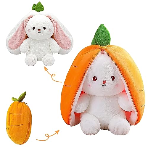 Yisscen Hasen Kuscheltier Verstecken, Plüschtier Hase Karotte, Bunny Stuffed Animal, Osterhase Gefülltes Plüschtier, Ostergeschenke Kindergeburtstag Geschenk (Karotte 25cm) von Yisscen