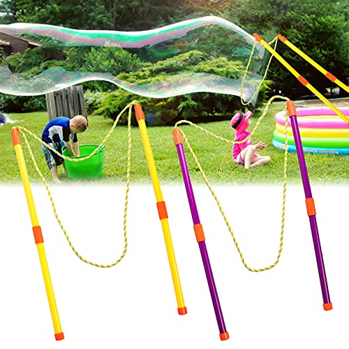 Yisscen 2 Paar Seifenblasen Stab Riesen Seifenblasenset kinder,Seifenblasen Hochzeit Geburtstag Geeignet für Kinder und Erwachsene Sommer Spielzeug Seifenblasenschwert von Yisscen