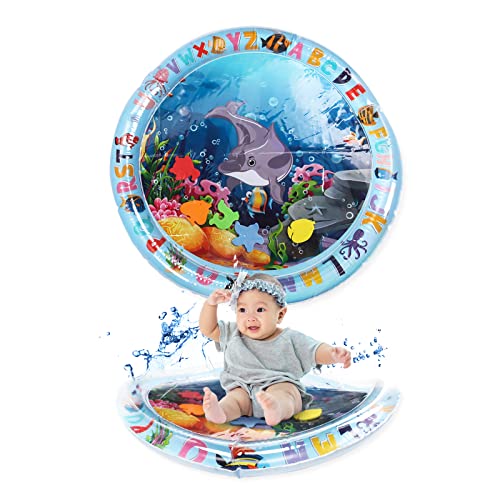 Yisscen Baby Aufblasbare Spielmatten, Aufblasbare sensorische Spielmatte Wassermatte Baby Baby Spielzeuge Ostergeschenke Baby für Baby Frühe Entwicklung Aktivitätszentren (Blauer Delfin) von Yisscen