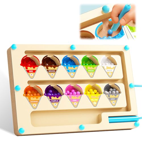 Yistoi Magnetspiel Labyrinth, Montessori Spielzeug 2-6 Jahre, Magnetspiel Montessori ab 2 Motorikspielzeug, Holzspielzeug Zahlen und Farben Lernspiele Sortierspiel, Counting Puzzles Sorting Boards Yistoi Magnetspiel Labyrinth, Montessori Spielzeug 2-6 Jahre, Magnetspiel Montessori ab 2 Motorikspielzeug, Holzspielzeug Zahlen und Farben Lernspiele Sortierspiel, Counting Puzzles Sorting Boards von Yistoi