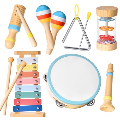 Musikinstrumente für Kinder ab 1 2 3 Jahren - Holzspielzeug Babys, Montessori Spielzeug, Trommeln Xylophone Musikspielzeuge, Geschenke für Kleinkinder, Jungen und Mädchen Musikinstrumente für Kinder ab 1 2 3 Jahren - Holzspielzeug Babys, Montessori Spielzeug, Trommeln Xylophone Musikspielzeuge, Geschenke für Kleinkinder, Jungen und Mädchen von Yitical