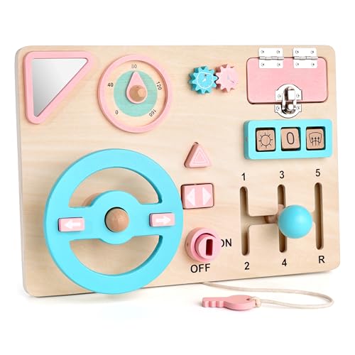 Yitical Busy Board ab 1 Jahr, Montessori Spielzeug ab 1 2 3 Jahr, kinderspielzeug Activity Spiel Board, Lenkrad Holzspielzeug, Motorikspielzeug, Geschenk Baby für Jungen und Mädchen Yitical Busy Board ab 1 Jahr, Montessori Spielzeug ab 1 2 3 Jahr, kinderspielzeug Activity Spiel Board, Lenkrad Holzspielzeug, Motorikspielzeug, Geschenk Baby für Jungen und Mädchen von Yitical