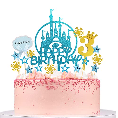 Tortendeko 3 Geburtstag Kuchendeko Geburtstag Mädchen,22 Stück Cake Topper Geburtstag 3 Happy Birthday Cake Toppers für 3 Geburstagstorte Deko Tortendeko Mädchen (3) von Yitla