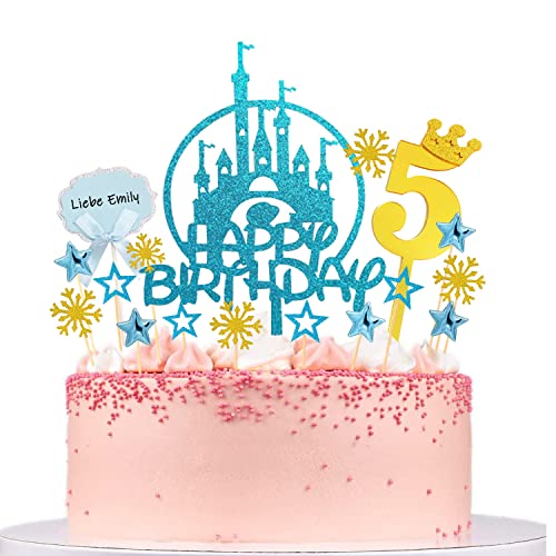 Tortendeko 5 Geburtstag Kuchendeko Geburtstag Mädchen,22 Stück Cake Topper Geburtstag 5 Happy Birthday Cake Toppers für 5 Geburstagstorte Deko Tortendeko Mädchen (5) von Yitla