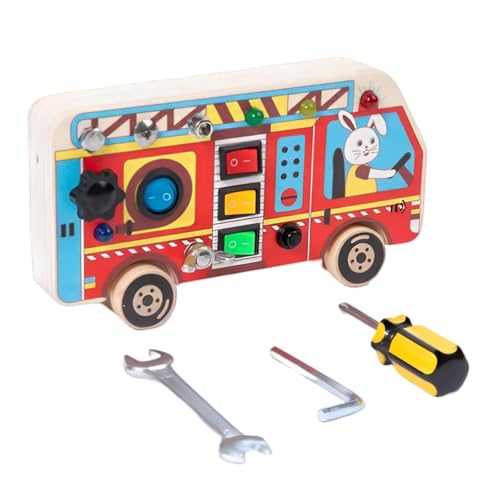 Yiurse Hölzernes sensorisches Aktivitätsbrettspielzeug | Sensorisches Lernspielzeug für Kleinkinder - Schalter-Sensorbrett mit LED-Licht, tragbares Kleinkind-Reisespielzeug für Mädchen, Jungen und von Yiurse